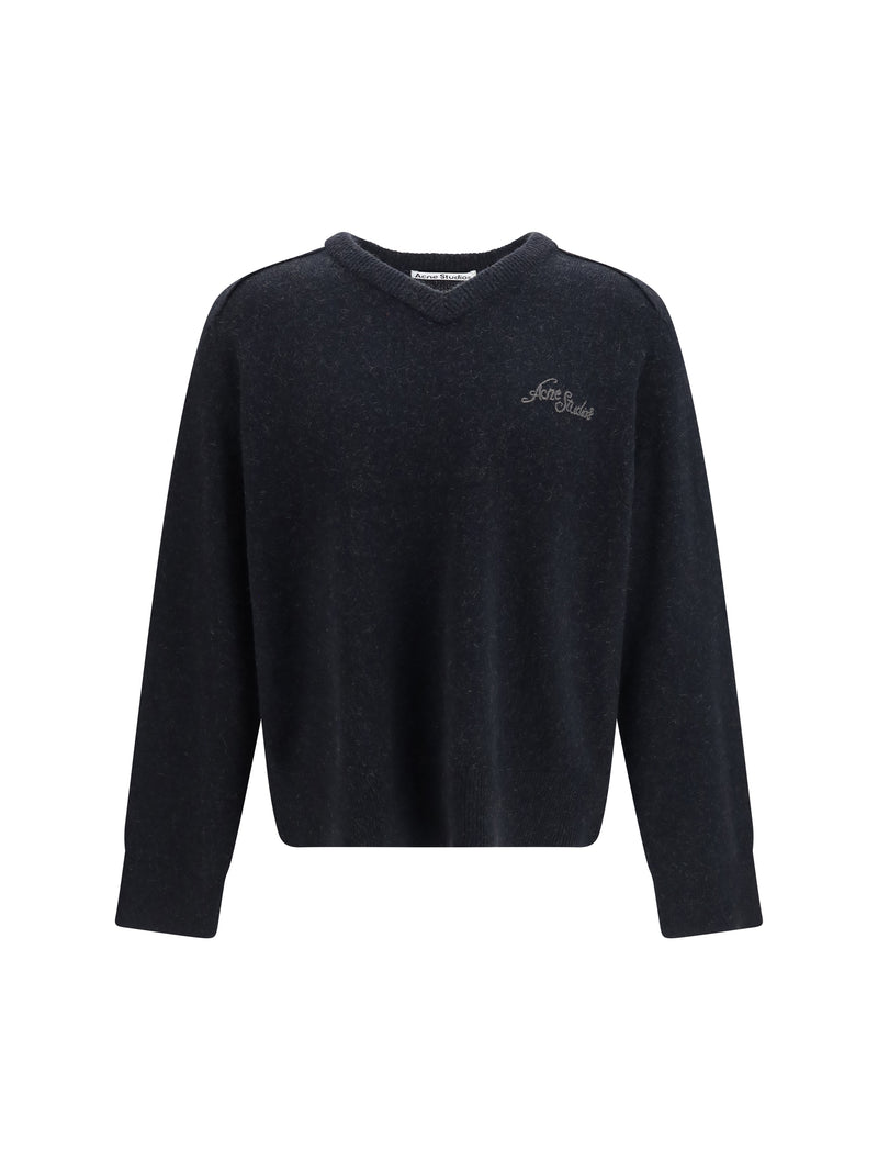 Acne Studios Acne Studios Camel Hair V-neck Sweater Black Men - World Class Fashion