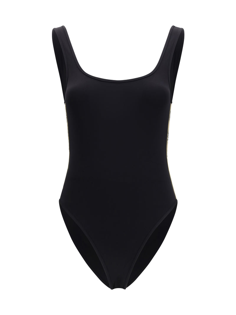 Burberry Burberry One-piece Swimsuit with Check Trim Black - World Class Fashion