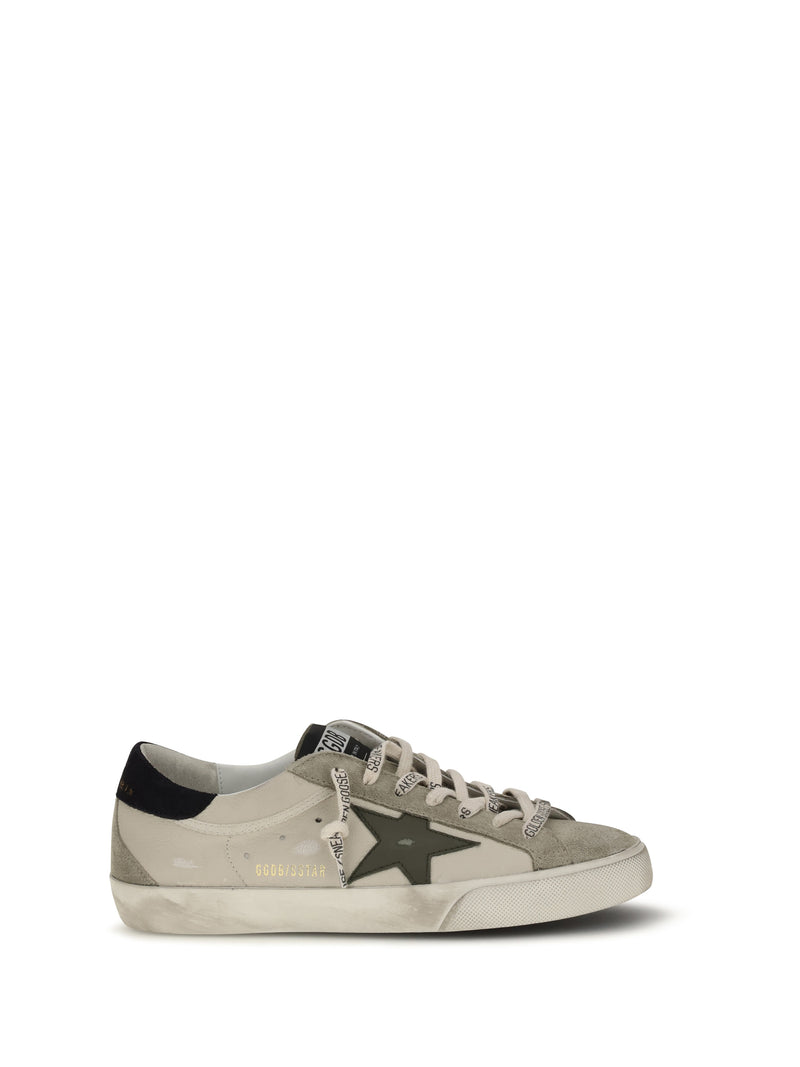 Golden Goose Golden Goose Super Star Sneakers Cream/Grey/Olive Green/Dark Blue - World Class Fashion