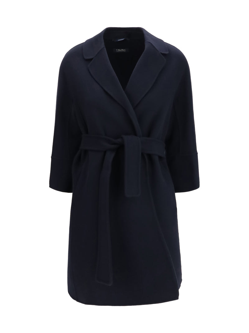 'S Max Mara 'S Maxmara Arona Virgin Wool Coat Dark Blue - World Class Fashion