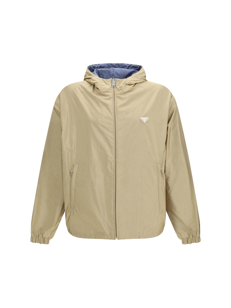 Prada Prada Reversible Re-Nylon Down Jacket Cammello+Aviazione - World Class Fashion