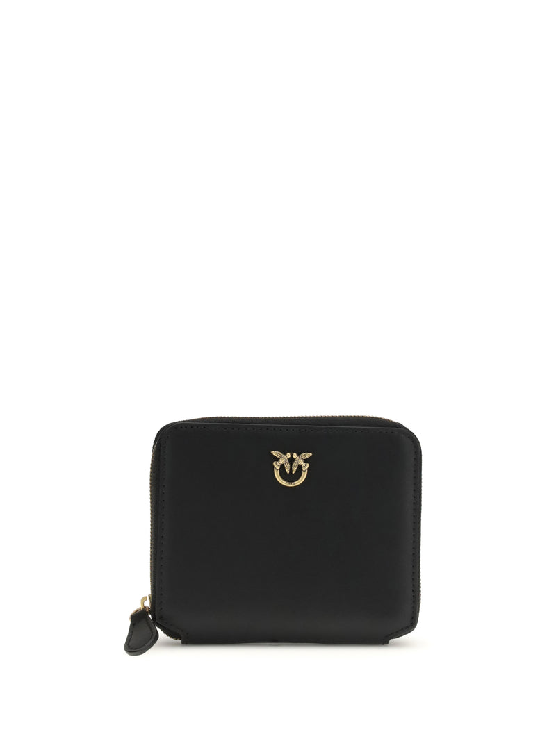 Pinko Pinko Leather Zip-around Wallet Nero-Antique Gold - World Class Fashion