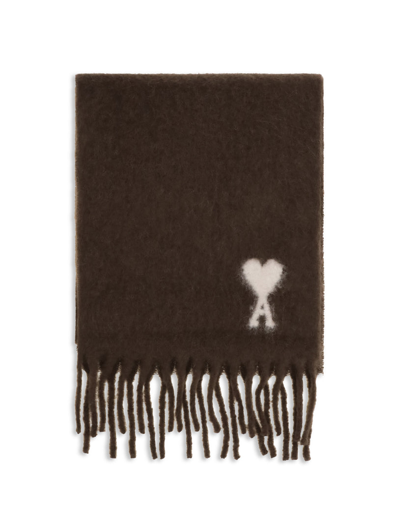 AMI Paris AMI Paris Ami De Coeur Scarf Marron Chocolat - World Class Fashion