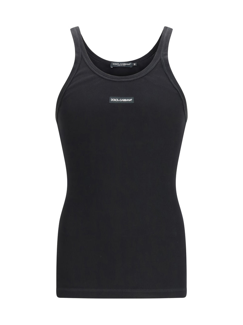Dolce & Gabbana Dolce & Gabbana Cotton Printed Tank Top Nero - World Class Fashion