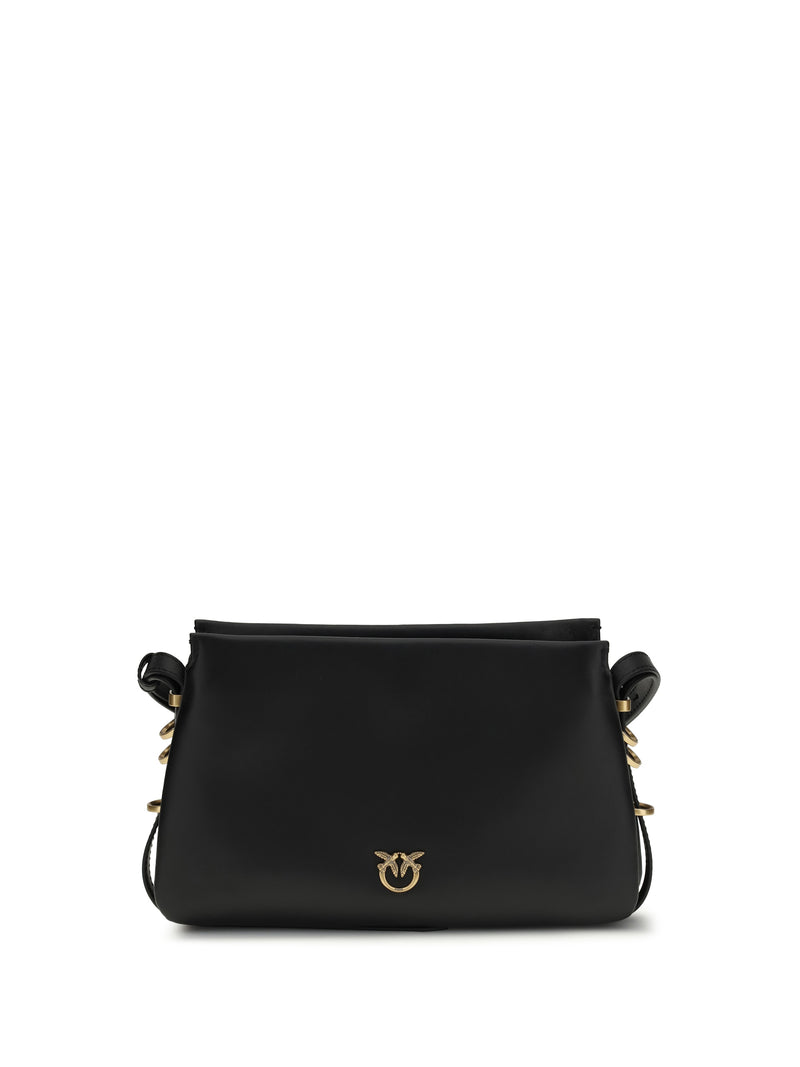 Pinko Pinko One Two Three Mini Shoulder Bag Nero-Antique Gold - World Class Fashion