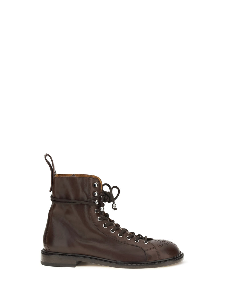 Versace Versace Billy Leather Ankle Boots Radica-Palladium - World Class Fashion