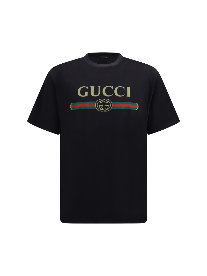 Gucci Gucci Printed Silk-blend Jersey T-shirt Black Men - World Class Fashion