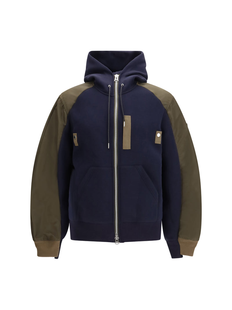 Sacai Sacai Sponge Sweat Hoodie Navy×D/KHAKI - World Class Fashion