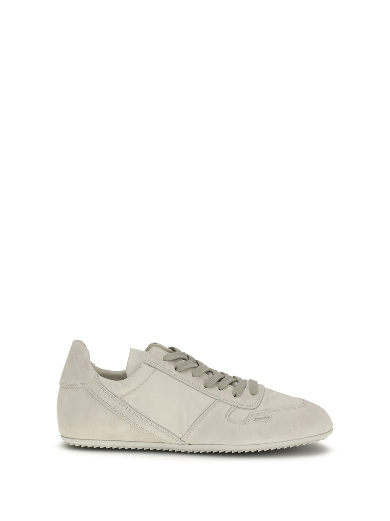Rick Owens Rick Owens Fabric And Leather Sneakers Pearl - World Class Fashion