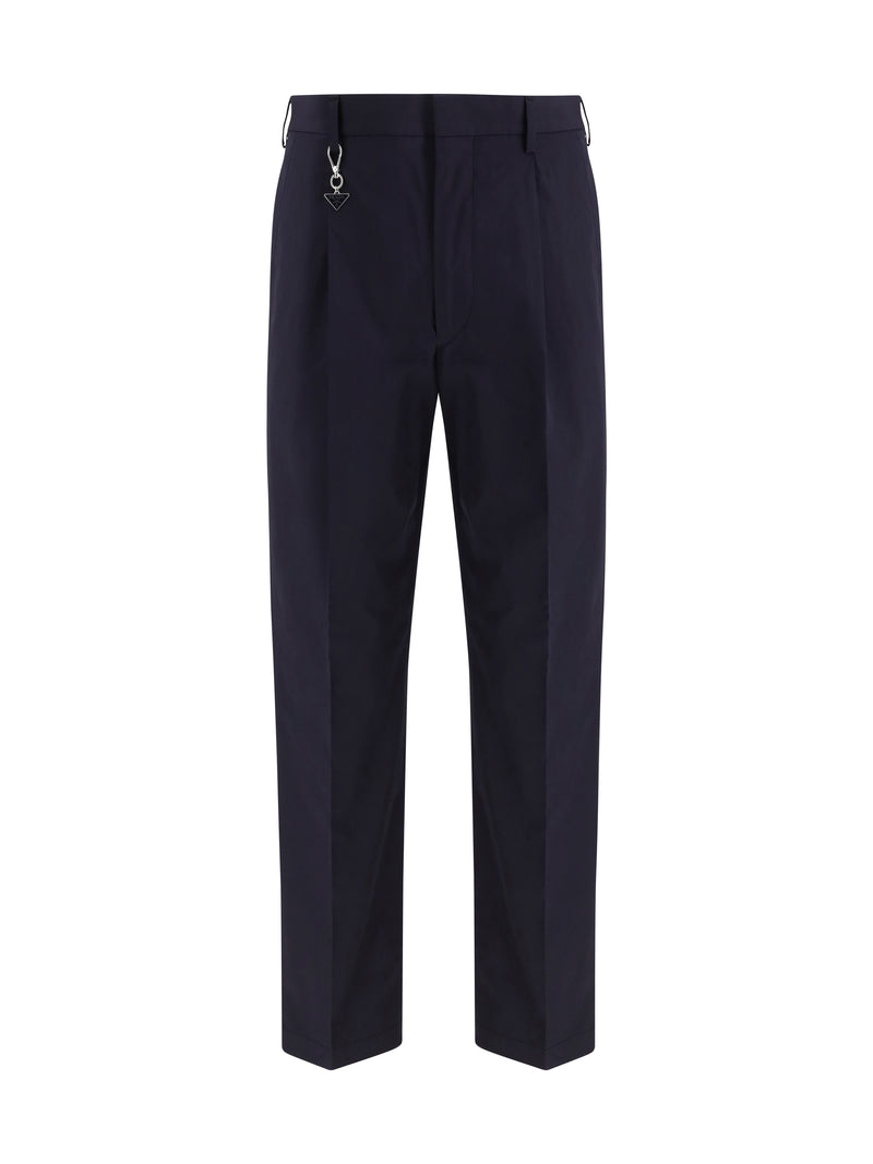 Prada Prada Tailored Cotton Poplin Pants Blu Men - World Class Fashion