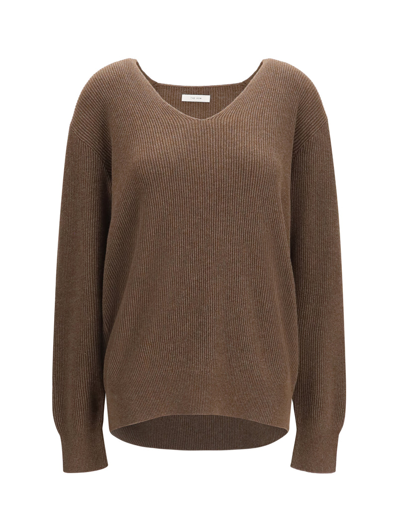 The Row The Row Phef Cotton and Cashmere Sweater Fudge - World Class Fashion