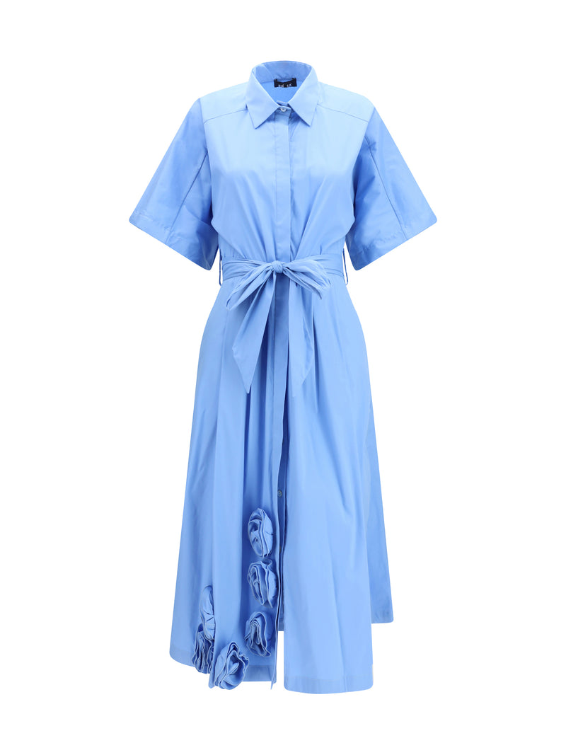 Ella Ella Long Chemisier Dress Azzurro Women - World Class Fashion