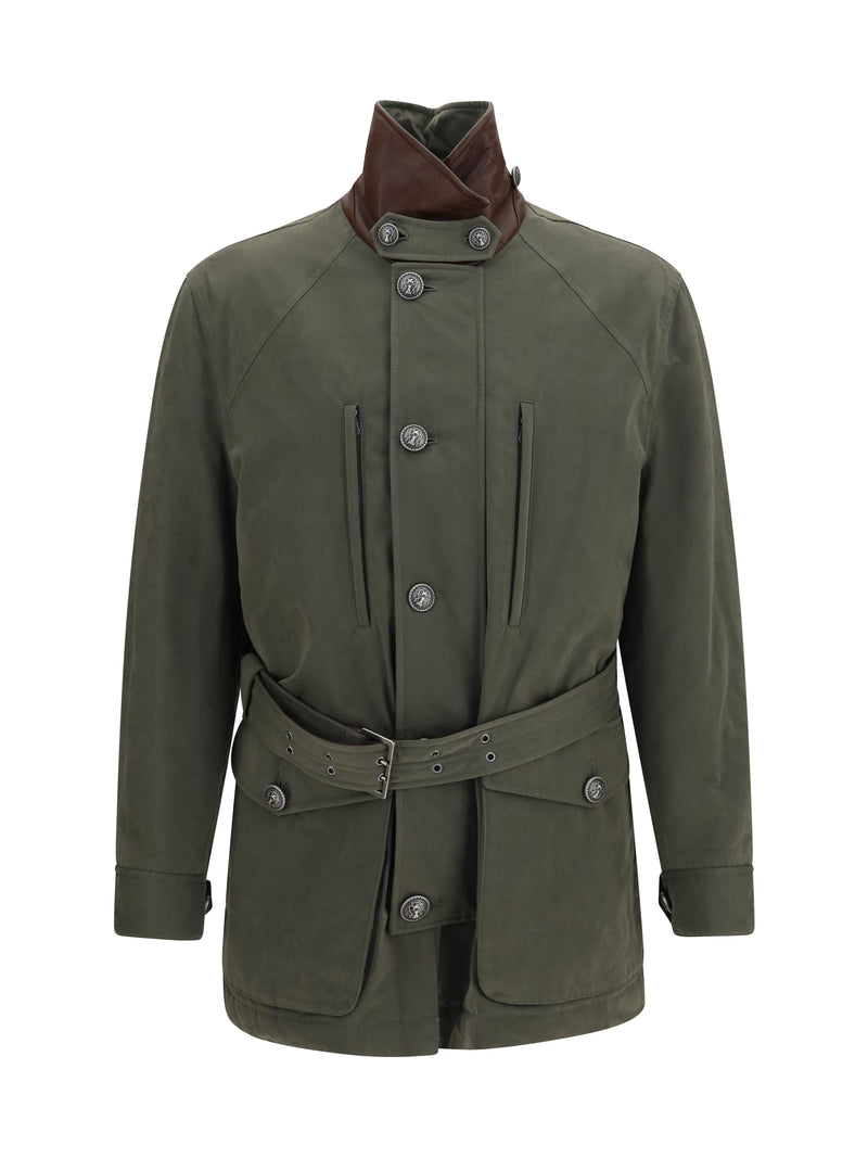 Brunello Cucinelli Brunello Cucinelli Belted Waterproof Jacket Military Green - World Class Fashion