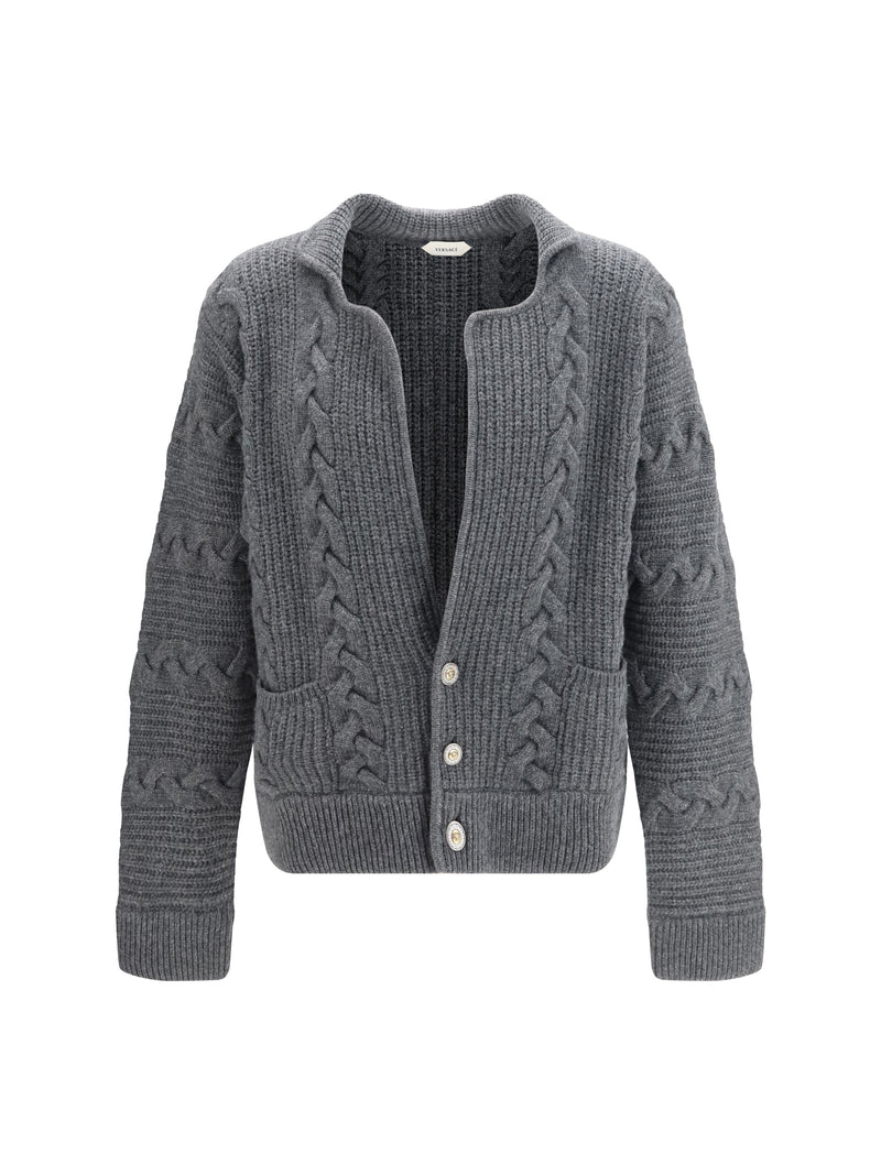 Versace Versace Knitted Button Cardigan Anthracite - World Class Fashion