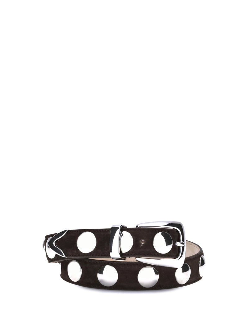 Khaite Khaite Benny Leather Belt Coffee - World Class Fashion