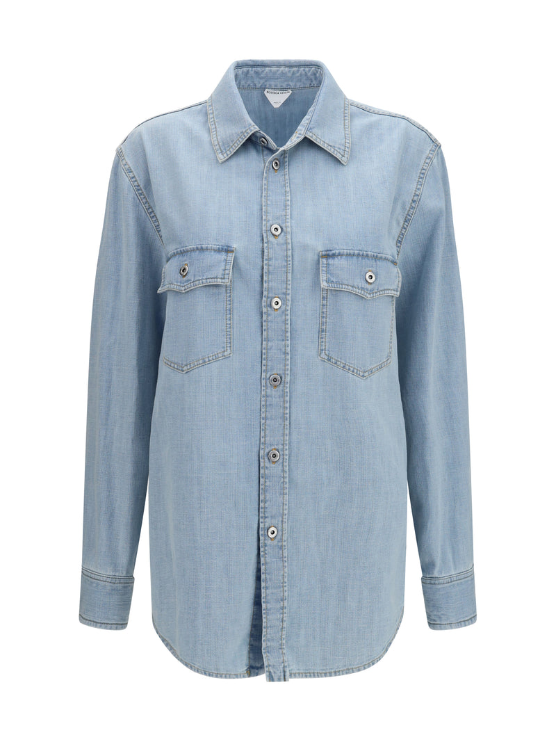 Bottega Veneta Bottega Veneta Sky Bleached Oversize Denim Shirt - World Class Fashion