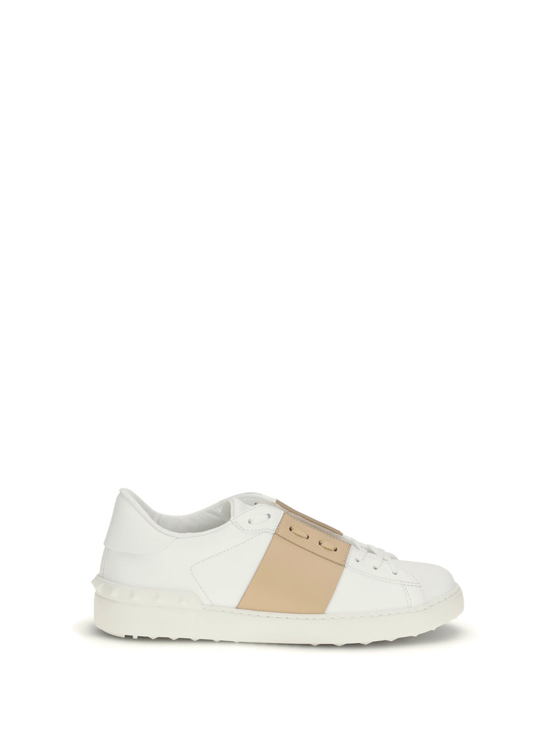 Valentino Garavani Valentino Garavani Open Sneakers Bianco/Sahara Beige - World Class Fashion