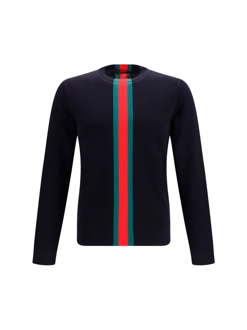Gucci Gucci Suéter de algodón tejido azul Japón/verde/rojo - World Class Fashion