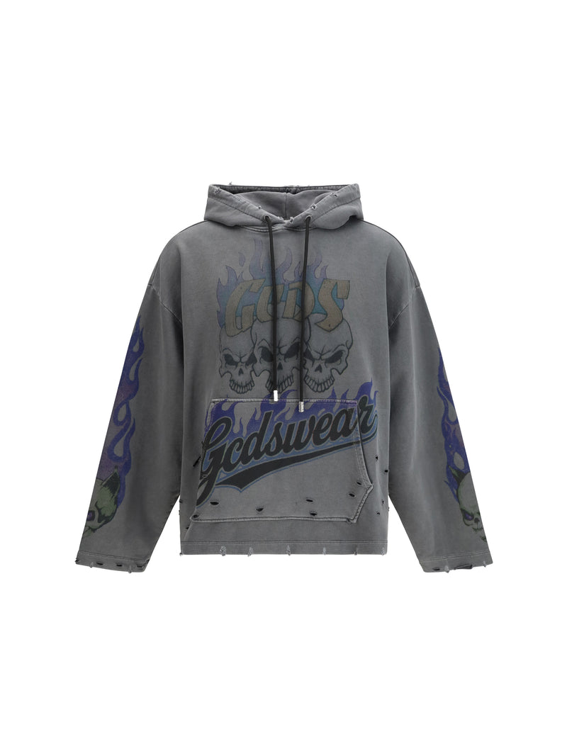 Gcds Gcds Hoodie With Graphic Print Anthracite/Lilac - World Class Fashion