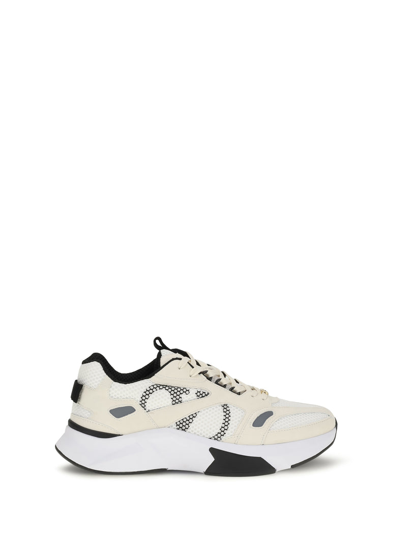 Valentino Garavani Valentino Garavani Demivee Mesh And Suede Sneakers - World Class Fashion