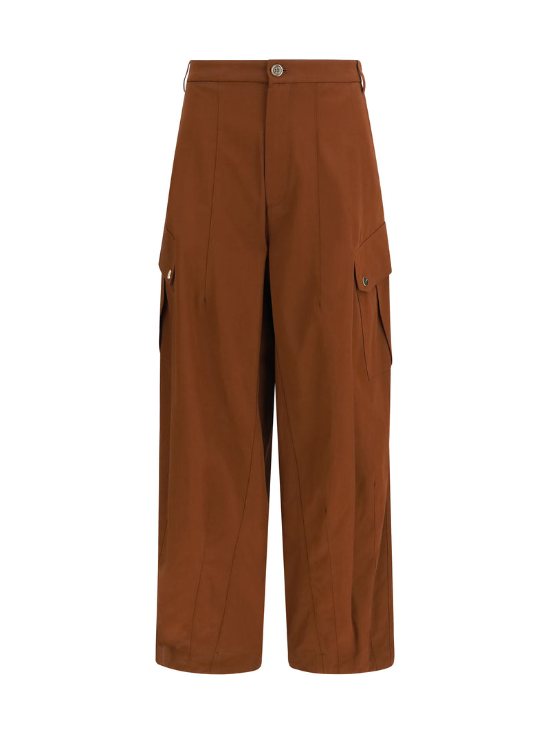 Pinko Pinko Rosalín Cotton Pants Marrone Terra X Piante - World Class Fashion