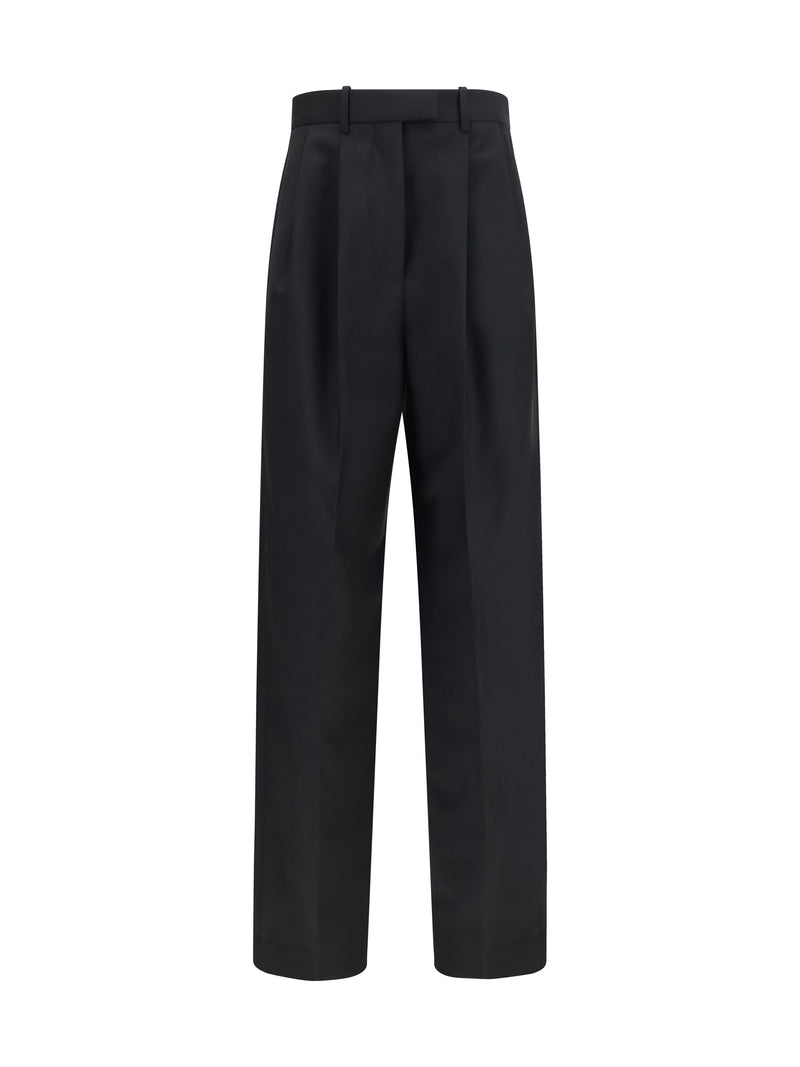 Givenchy Givenchy Pantalones de mujer de lana mohair con doble pliegue negros - World Class Fashion