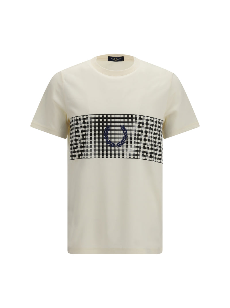 Fred Perry Fred Perry Tennis Net Graphic T-shirt Ecru - World Class Fashion