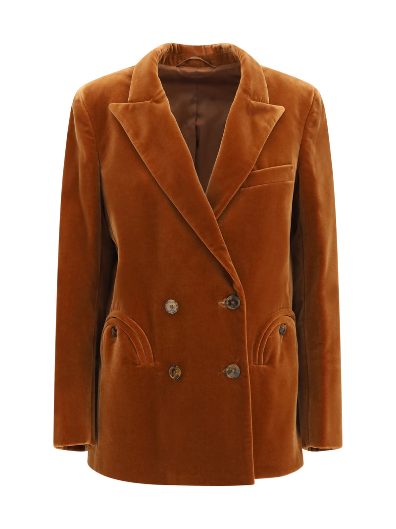Blazè Milano Blazè Milano Jealousy Everynight Velvet Blazer Caramel - World Class Fashion