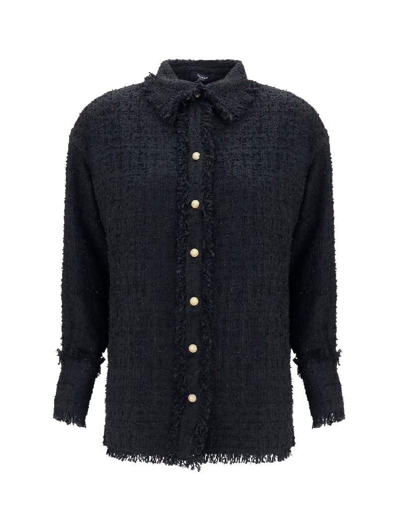 Balmain Balmain Tweed Shirt Noir Women - World Class Fashion