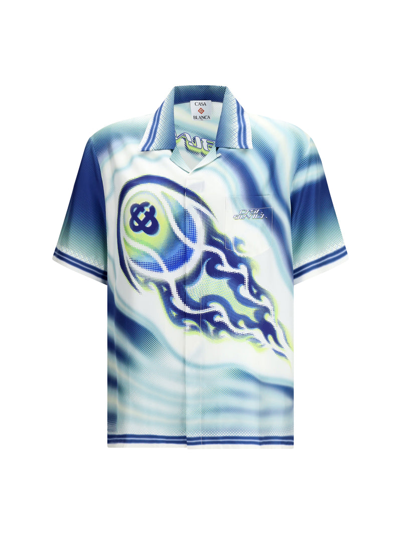Casablanca Casablanca Art Of The Serve Shirt Flaming Tennis Ball - World Class Fashion