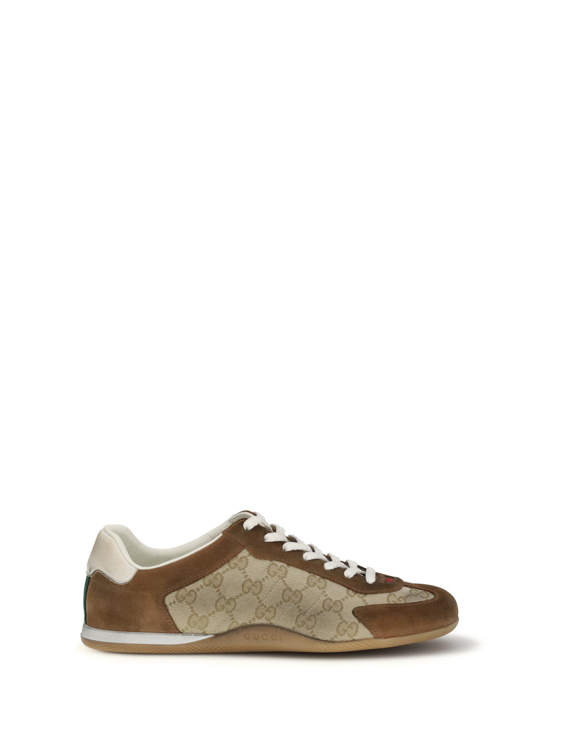 Gucci Gucci Shift Sneakers Beige/Dark Brown Men - World Class Fashion