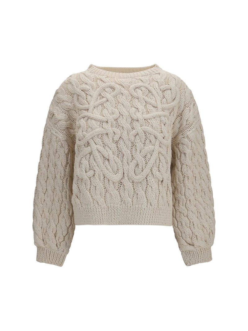 Loewe Loewe Wool And Cotton-blend Knit Ecru Women - World Class Fashion