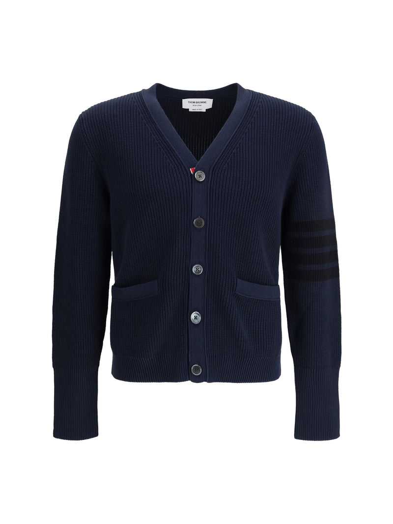 Thom Browne Thom Browne V-neck Cardigan Navy Men - World Class Fashion
