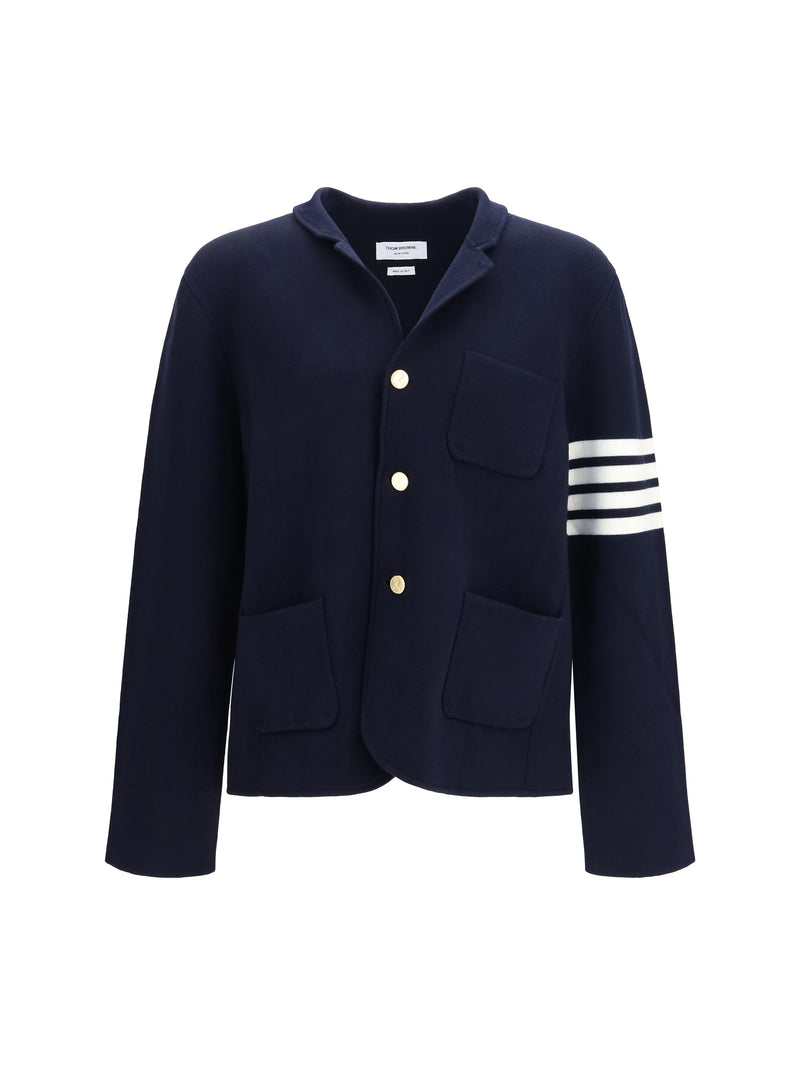 Thom Browne Thom Browne Single-breasted Wool Jacket Navy - World Class Fashion