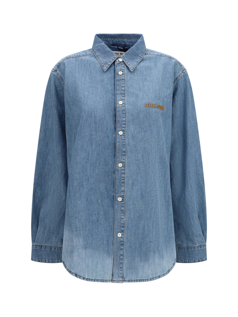 Miu Miu Miu Miu Chambray Shirt Blue Women - World Class Fashion