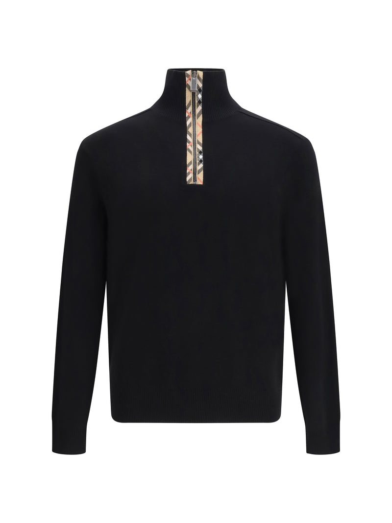 Burberry Burberry Check Wool Sweater Black Men - World Class Fashion