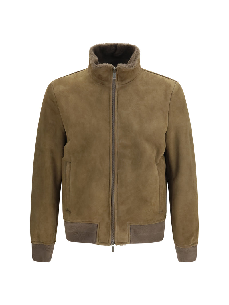 Salvatore Santoro Salvatore Santoro High-neck Suede Jacket Army - World Class Fashion