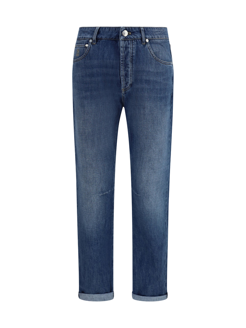 Brunello Cucinelli Brunello Cucinelli Straight Five-pocket Jeans Denim Medio - World Class Fashion
