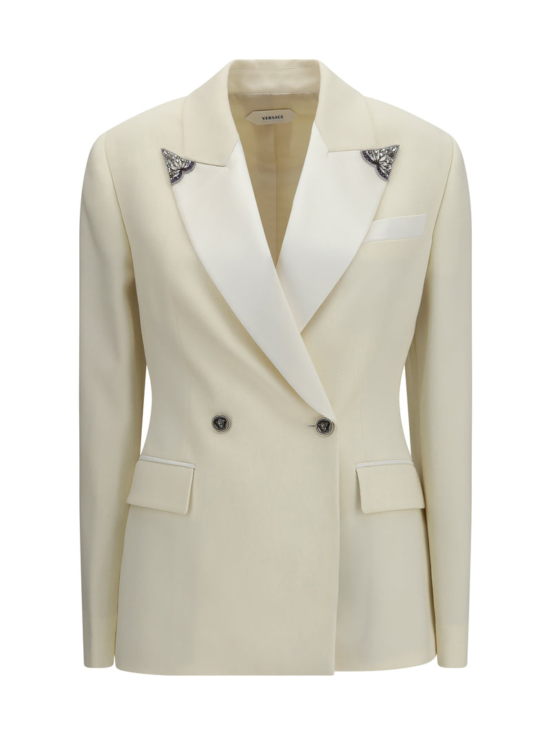 Versace Versace Stretch Wool Blazer White Women - World Class Fashion
