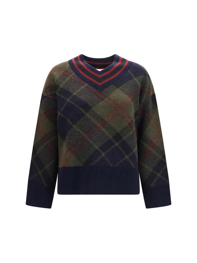 Barbour Barbour Shae Tartan Wool V-neck Sweater Tartan - World Class Fashion
