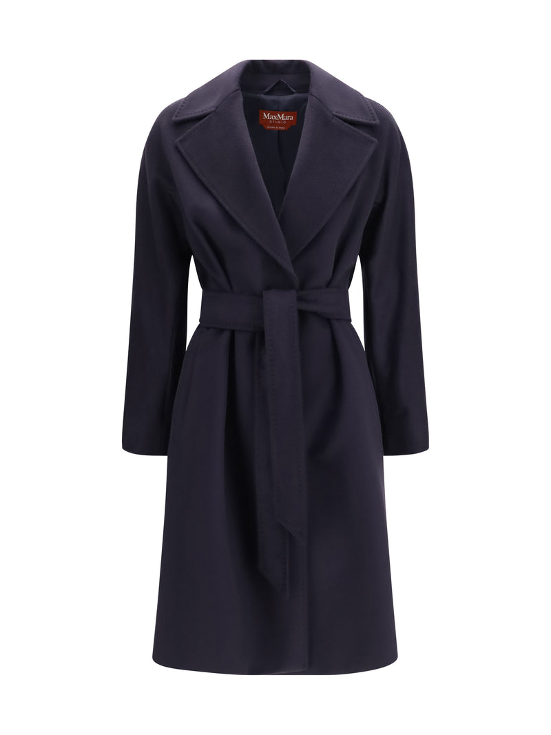Max Mara Studio Max Mara Studio Wool Coat Blue Women - World Class Fashion