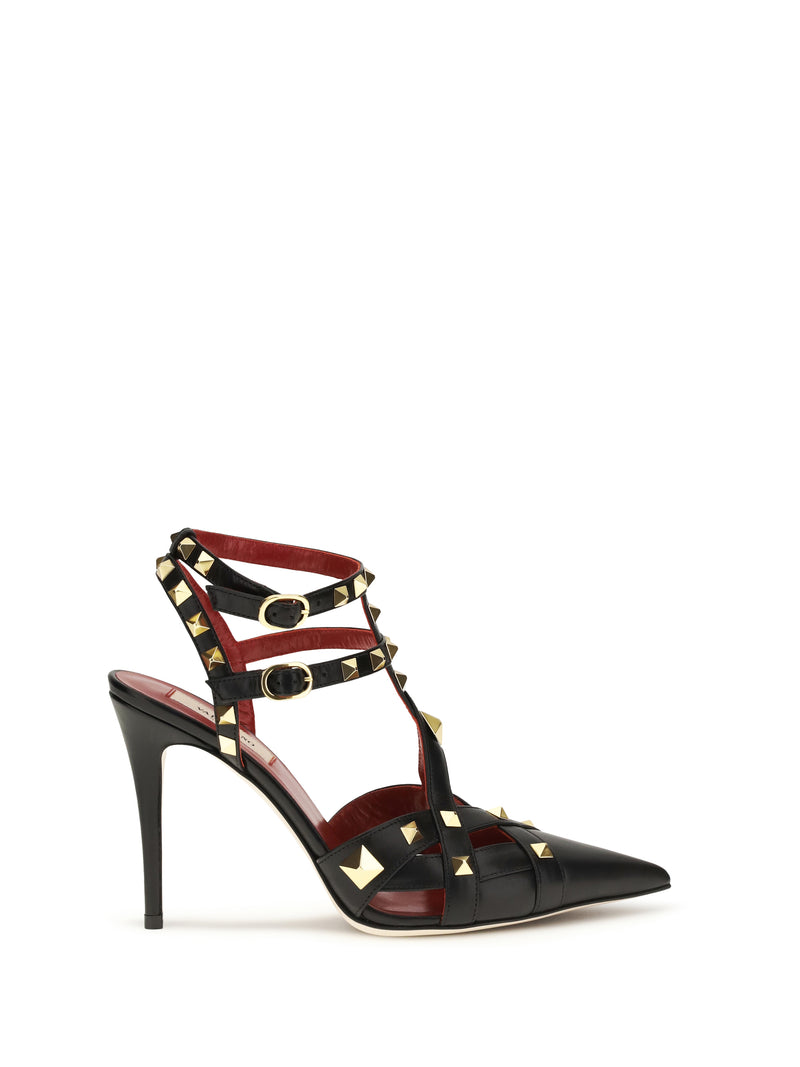Valentino Garavani Valentino Garavani Studdy Décolleté Sandals Nero - World Class Fashion