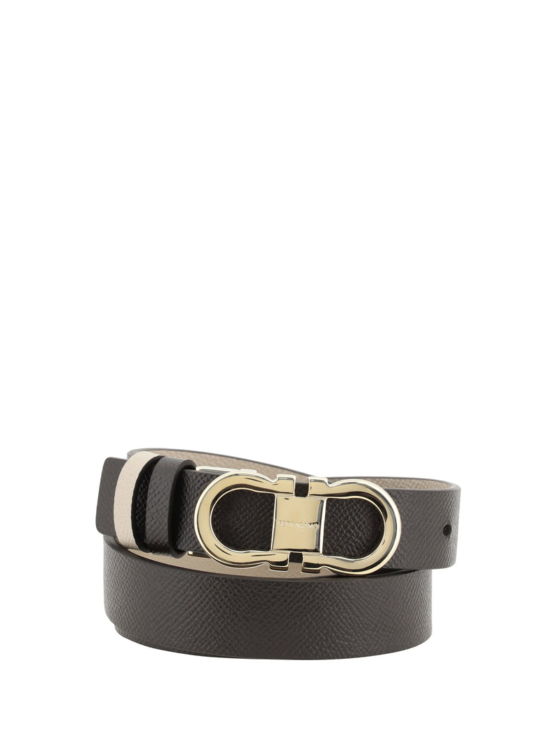 Ferragamo Ferragamo Leather Belt Brown Patterned Dark - World Class Fashion