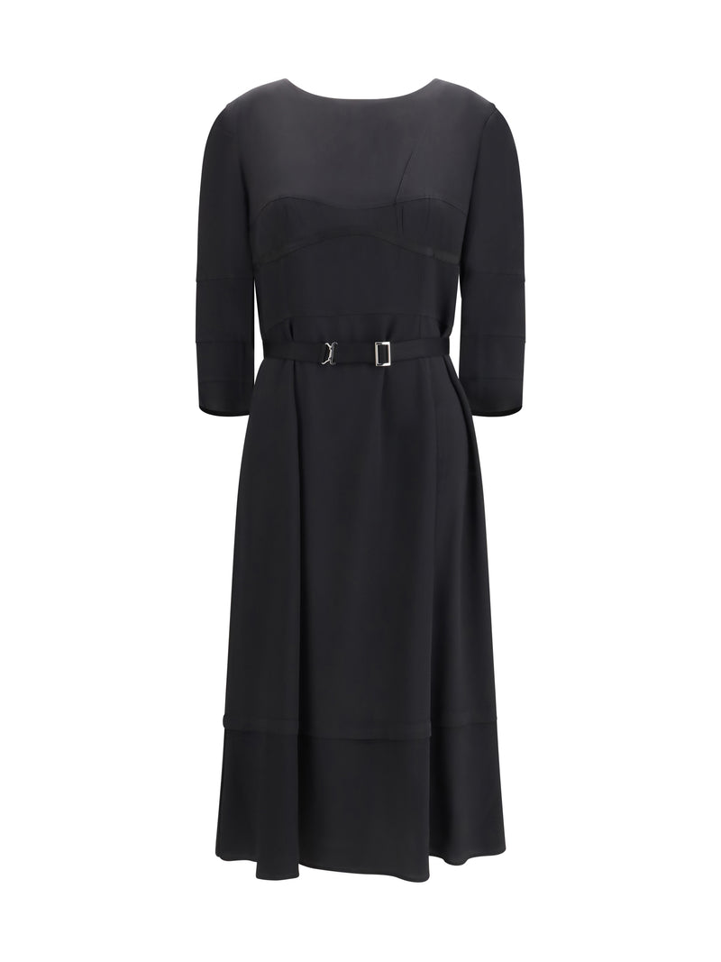 Prada Prada Wool and Silk Midi Dress Black Women - World Class Fashion