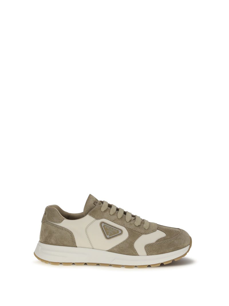 Prada Prada Prax Sneakers Suede and Re-Nylon Deserto+Avorio - World Class Fashion