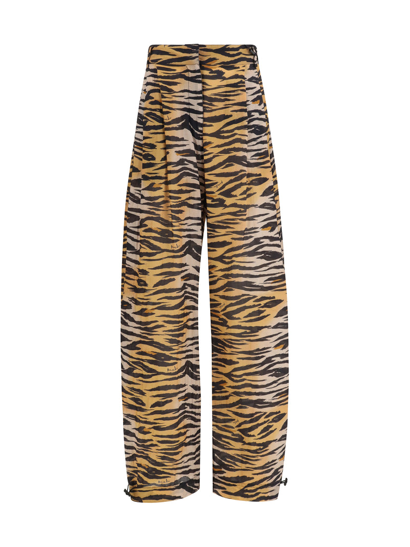 Pinko Pinko Barrel Fit Animal-print Pants Multi.Nero/Beige - World Class Fashion