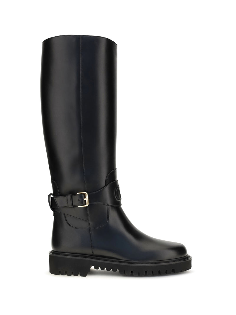 Valentino Garavani Valentino Garavani Vlogo Signature Calfskin High Boots - World Class Fashion