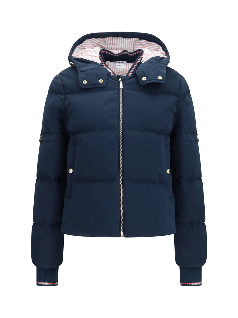 Thom Browne Thom Browne Waxed Technical Puffer Jacket Dark Blue - World Class Fashion