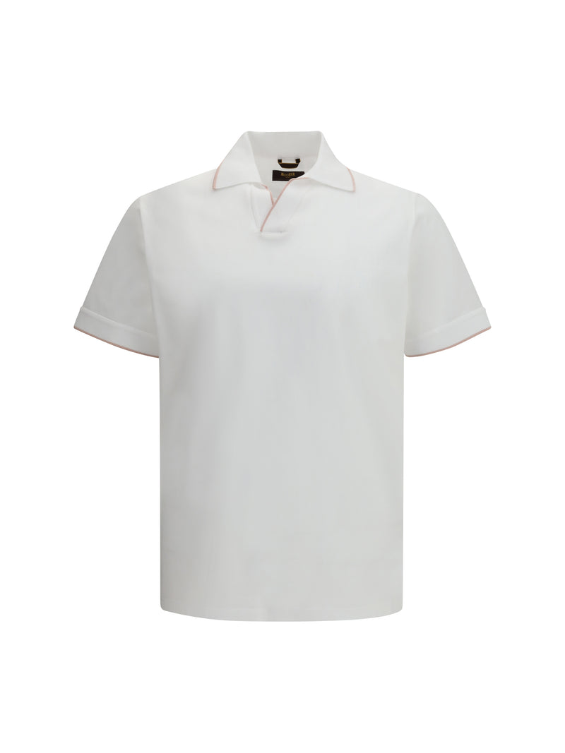 Moorer Moorer Bradley-JCL Polo Bianco/Flamingo - World Class Fashion
