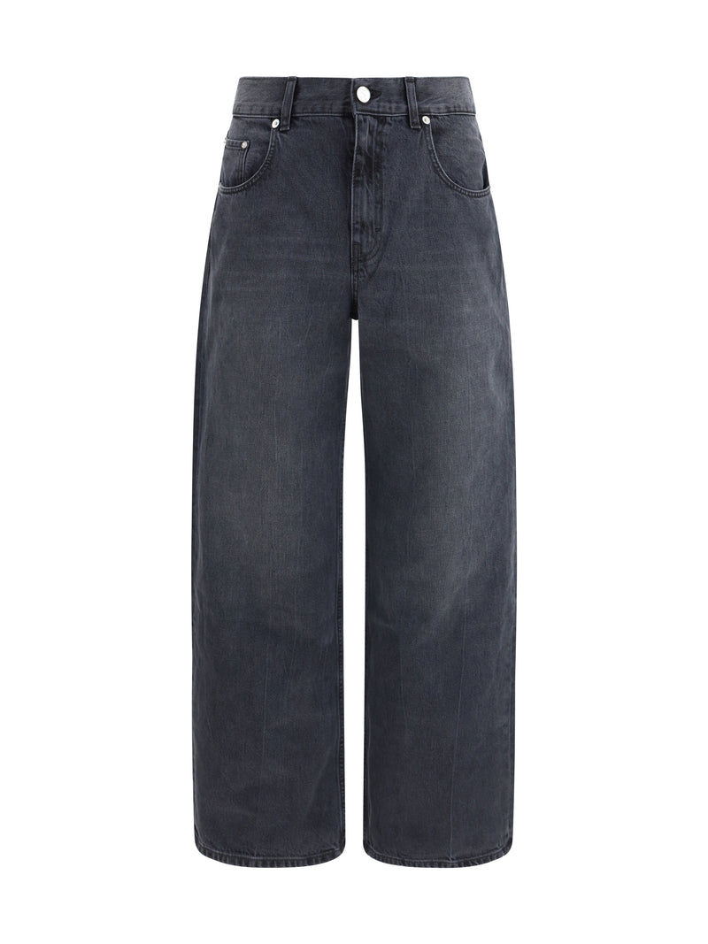 Séfr Séfr Relaxed Cut Straight Leg Jeans Black Worn Wash - World Class Fashion